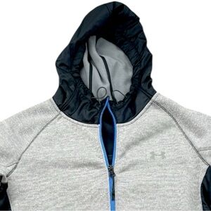 Under Armour ColdGear Hooded Jacket Men’s Medium‎ Gray Full Zip Stretch